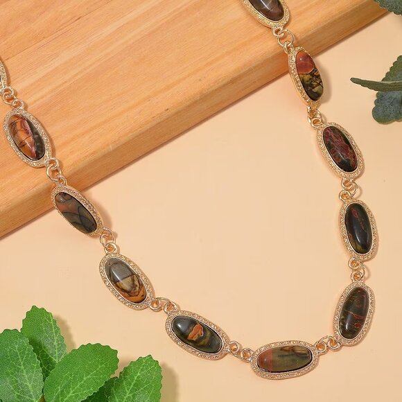 Picasso Jasper 70.00 ctw Necklace 18-20 Inches - Picture 1 of 6